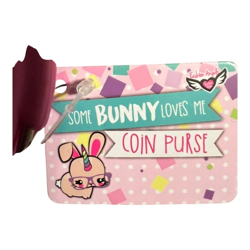 Fashion Angels Bunny Coin Purse Kids OS Pink Brand New Silicone Rabbit Kawaii